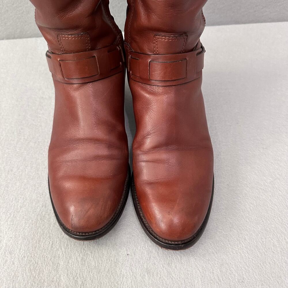 Tory Burch Derby Tall Leather Riding Boots in Antique Brown US 9M - Picture 7 of 15